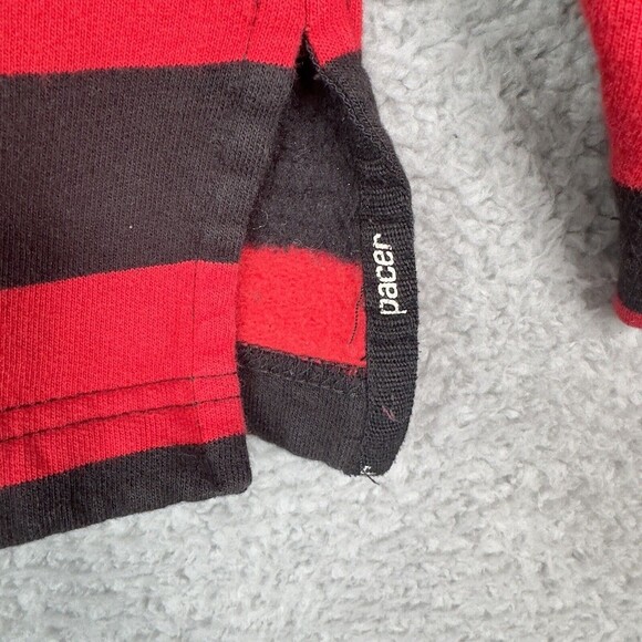 Pacer Sweatshirt Mens 1/4 Zip Red Black Striped Extra Large XL Long Sleeve - Picture 3 of 12